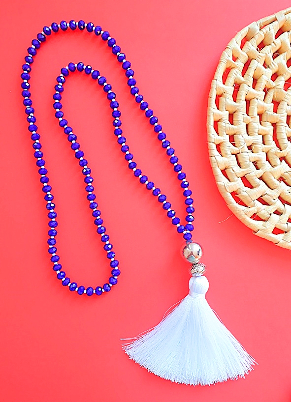 Colar Tassel Azul Marinho