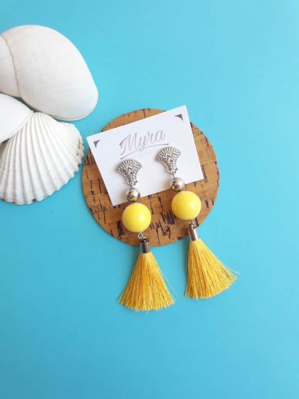 Brinco Tassel Amarelo